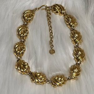 Givenchy 1980's Gold Knot Link Necklace